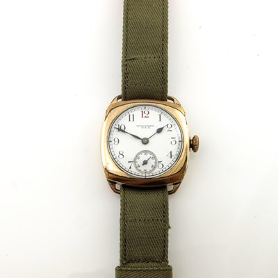 Lot 338 - Waltham, a gold plated trench style wrist...
