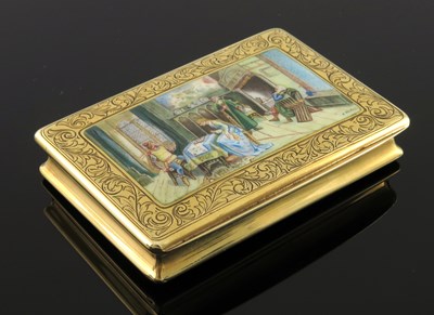 Lot 340 - An 18k gold Continental snuff box, of...