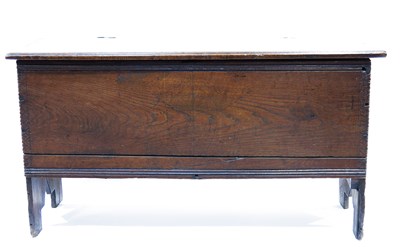 Lot 350 - A 17th Century country oak plank chest, circa...