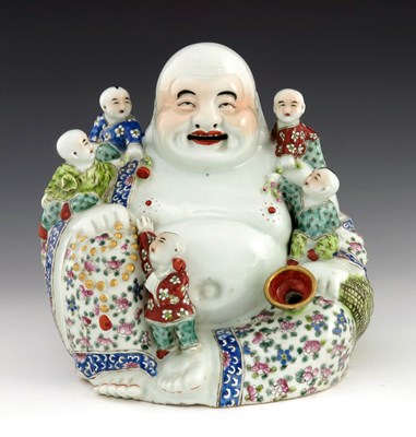 Lot 443 - A Chinese ceramic figure of Hotei, 20th...