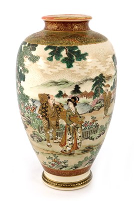 Lot 447 - A Japanese Satsuma vase, Meiji, shouldered...
