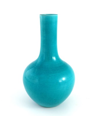 Lot 450 - A Chinese blue monochrome baluster vase, late...