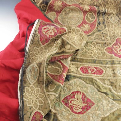Lot 489 - An Islamic Ottoman embroidered satin tomb...