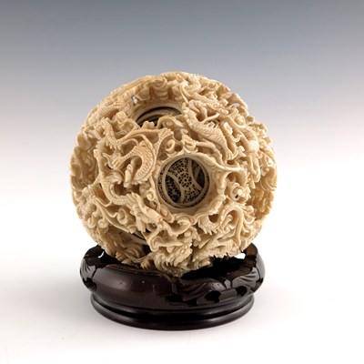 Lot 502 - ? A late 19th Century large Chinese ivory...