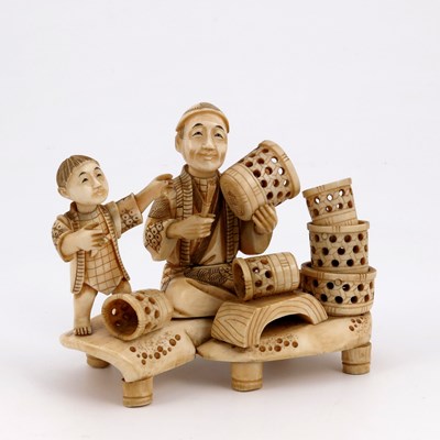 Lot 513 - ? A Japanese ivory okimono, Meiji period, 1868-...