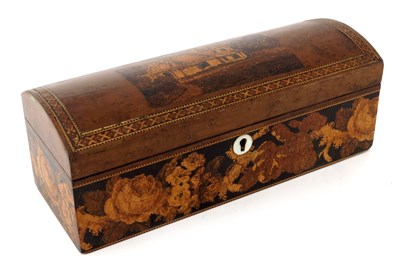 Lot 567 - A Victorian Tunbridge Ware box, domed cuboid...