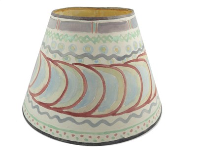 Lot 626 - A Bloomsbury style painted lampshade, possibly...