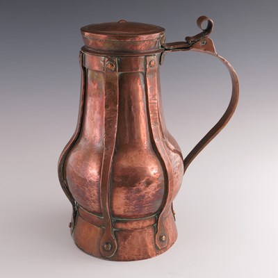 Lot 669A - A large 19th century copper lidded flagon,...