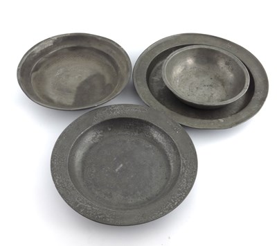 Lot 689 - Four pewter basins, 18th Century (4)