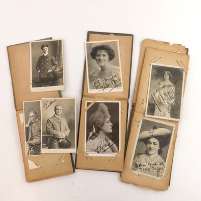Lot 709 - Autographs, three postcard albums containing...