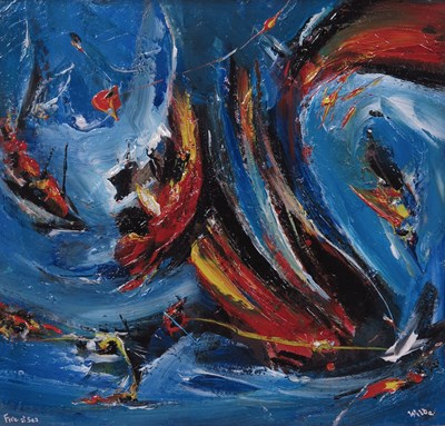 Lot 855 - David Wilde (British, 1913-1974), Fire at Sea,...