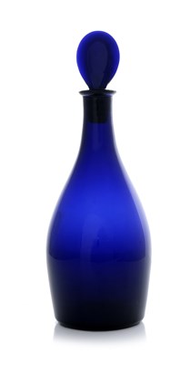 Lot 866 - A George III Bristol blue glass decanter,...