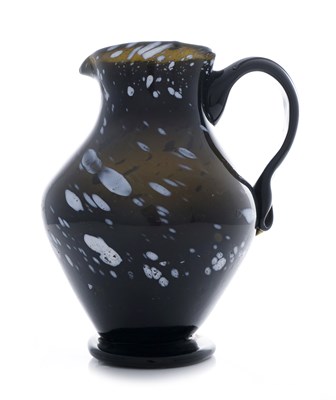 Lot 869 - A Nailsea or Wrockwardine glass jug, circa...