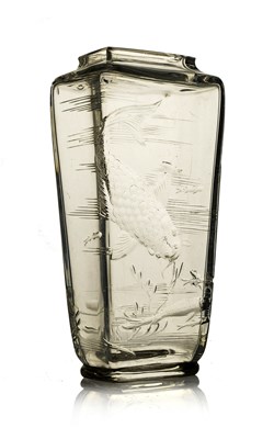 Lot 870 - Baccarat, a cut glass fish vase, circa 1867,...