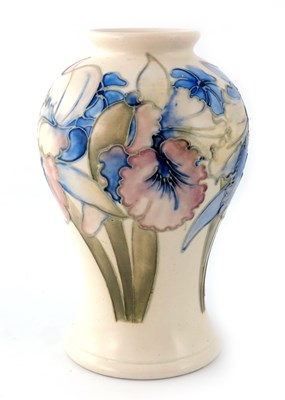 Lot 943 - William Moorcroft, a saltglazed Orchid vase,...