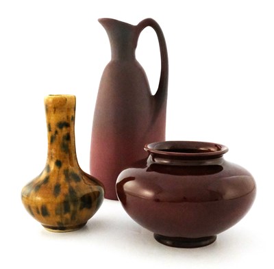 Lot 983 - Rookwood, Fulper and Van Briggle, three...