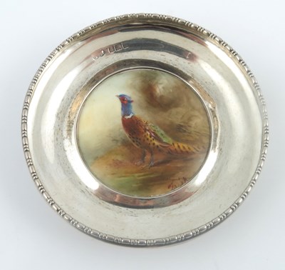 Lot 1035 - A Royal Worcester circular convex plaque, date...