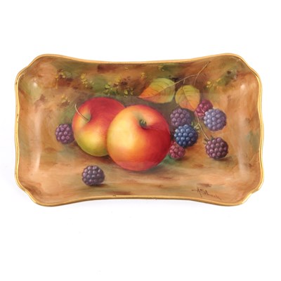 Lot 1038 - A Schuck for Royal Worcester, a fruit painted...