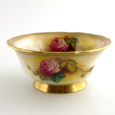 Lot 1064 - Millie Hunt for Royal Worcester, a rose...
