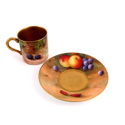 Lot 1071 - A Shuck for Royal Worcester, a fruit painted...