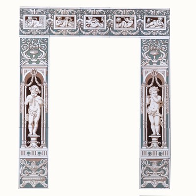 Lot 1102 - A set of Minton fire surround tiles, circa...