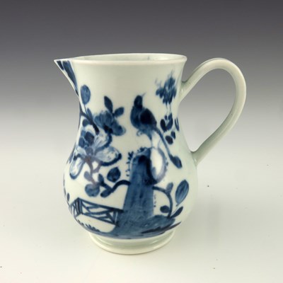 Lot 1135 - A Worcester blue and white jug, circa 1756,...