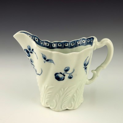 Lot 1137 - A Worcester blue and white high Chelsea ewer,...