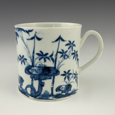 Lot 1144 - A Worcester blue and white coffee can or small...