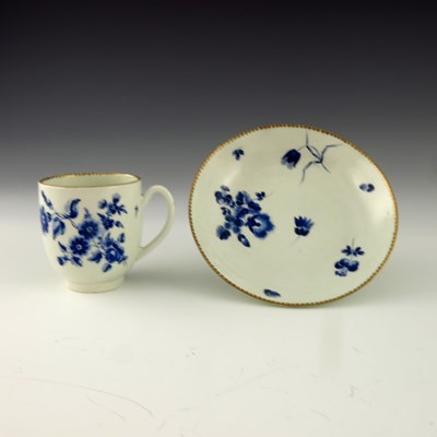 Lot 1145 - A Worcester dry blue coffee cup and saucer,...