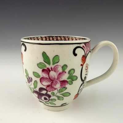 Lot 1149 - A Worcester polychrome coffee cup, circa 1770,...