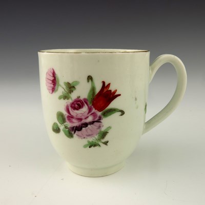 Lot 1150 - A Worcester polychrome coffee cup, circa 1765,...