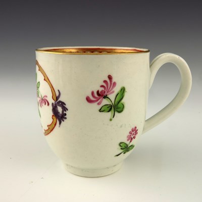 Lot 1152 - A Worcester polychrome coffee cup, circa 1770,...