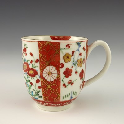 Lot 1155 - A Worcester polychrome coffee cup, circa 1770,...