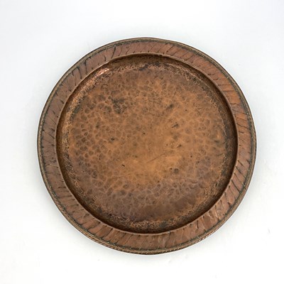 Lot 146 - Hugh Wallis, two large Arts and Crafts copper...