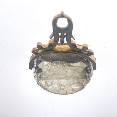 Lot 34 - A mid-19th Century gold mounted triple facet...