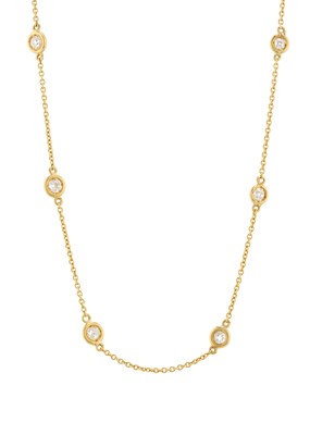 Lot 136 - An 18ct gold old-cut diamond collet spacer...