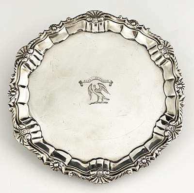 Lot 25 - A George II Irish silver salver or waiter,...