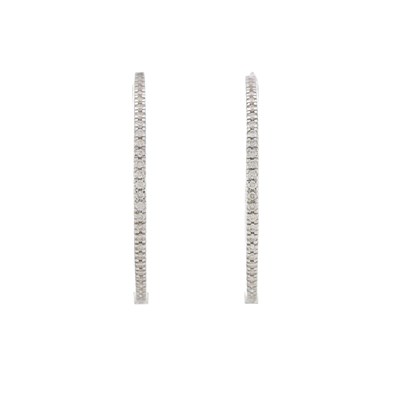 Lot 184 - A pair of 18ct gold brilliant-cut diamond hoop...
