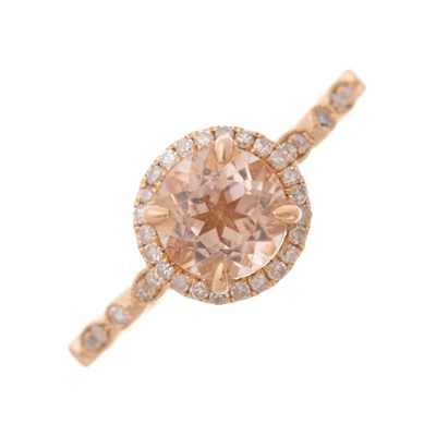 Lot 202 - A 14ct gold morganite and single-cut diamond...