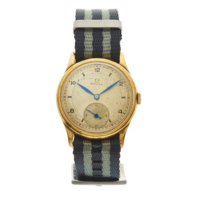 Lot 222 - Omega, a rare 14ct gold wrist watch, circa...