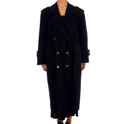 Lot 267 - Burberry, a full-length navy blue wool and...