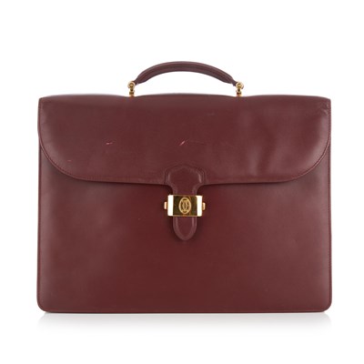 Lot 272 - Cartier, a Bordeaux leather briefcase, crafted...