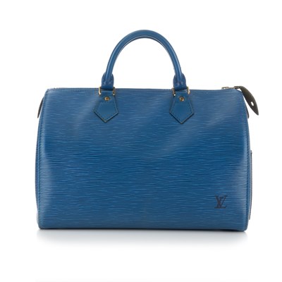 Lot 375 - Louis Vuitton, a blue epi Speedy 30 handbag,...