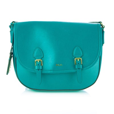 Lot 411 - Ralph Lauren, a turquoise blue leather saddle...