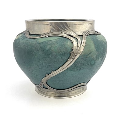 Lot 139A - Orivit, a Jugendstil pewter mounted ceramic...