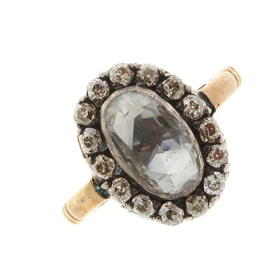 Lot 193 - A 19th century gold diamond cluster ring