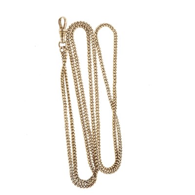 Lot 21 - A late Victorian 9ct gold longuard chain necklace