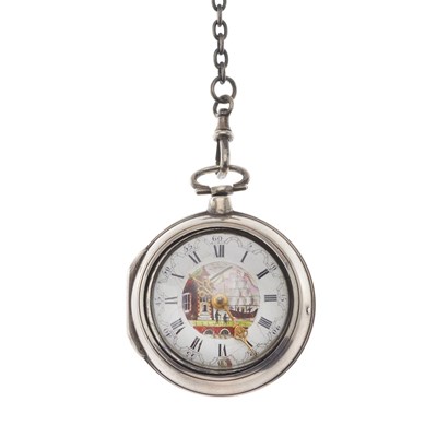 Lot 220 - Charles Duplock, a late Georgian silver pair case pocket watch