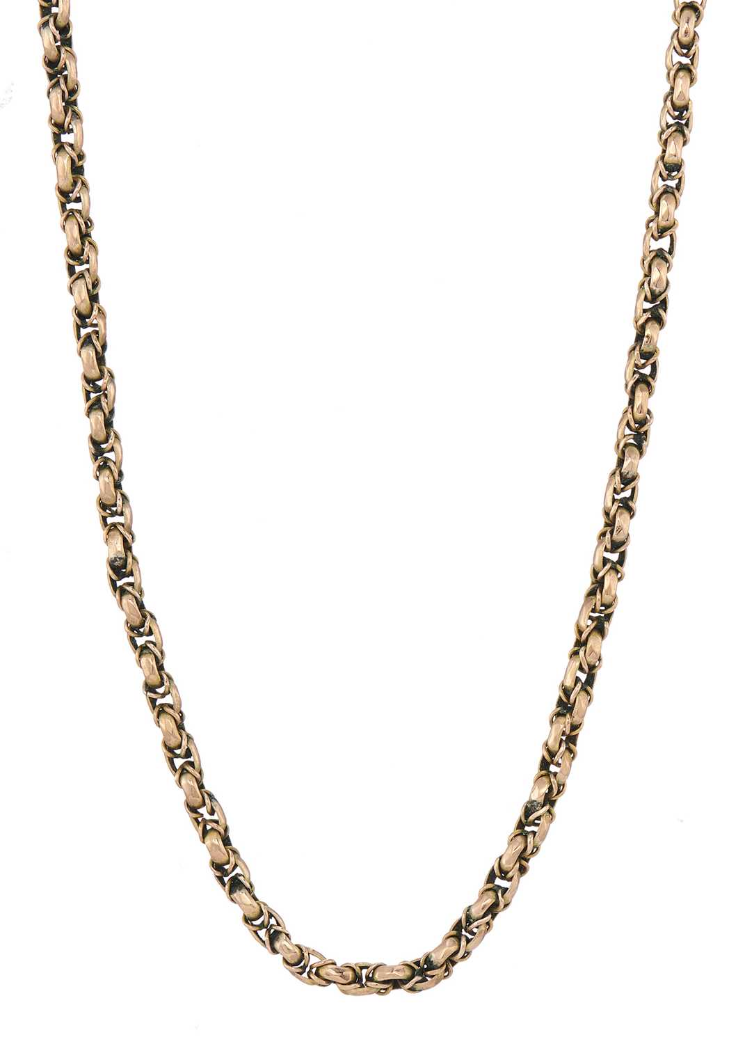 Lot 32 - A 9ct gold longuard chain, with lobster clasp