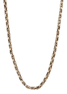 Lot 32 - A 9ct gold longuard chain, with lobster clasp